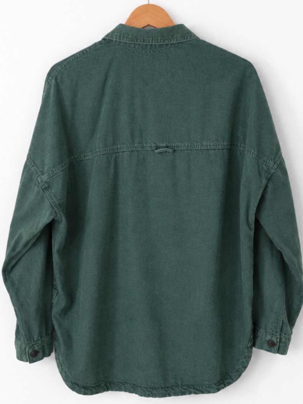 Zara Womens XS Shirt Jacket Green Overshirt Long Sleeve Cotton - Picture 3 of 8